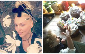 Украинская певица Оля Полякова испекла куличи и украсила их вместе с дочкой