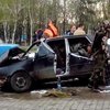 В Донецке террористы разворотили машины при ДТП на пустой дороге (фото)