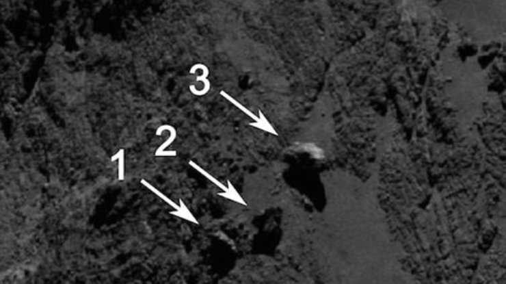 На поверхности кометы обнаружены "балансирующие валуны"
