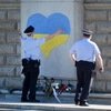 В Чехии на памятнике красноармейцу нарисовали украинское сердце (фото)