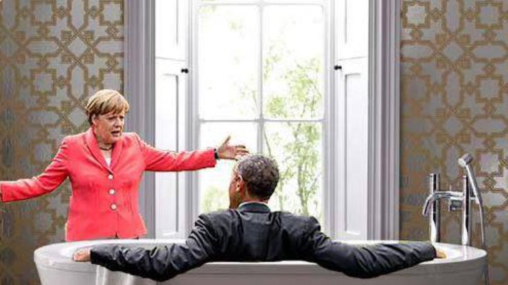 "Почему ты не отвечаешь на мои звонки?", - над Меркель и Обамой шутят в соцсетях. Фото @Berlaymonster 