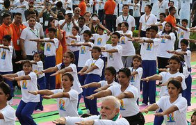 Групповая йога в Индии