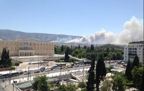 Лесной пожар в Афинах. Twitter