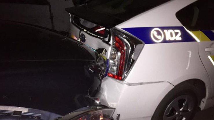 Еще одна машина "новой полиции" Киева попала в аварию.