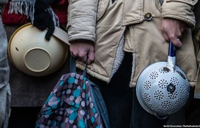 Женщины с дуршлагами маршировали по Киеву. Фото "Радио Свобода"