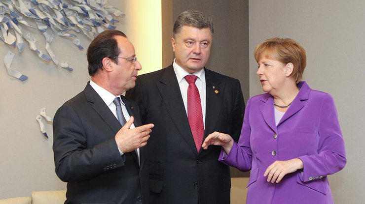 Порошенко встретился с Ангелой Меркель и Франсуа Олландом