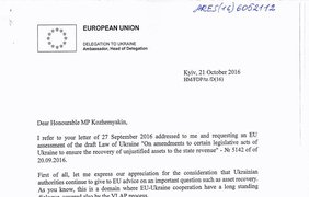 В ЕС советуют не принимать разработанный закон о спецконфискации
