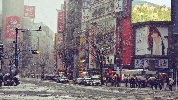 В Японии впервые за 54 года выпал снег в ноябре
