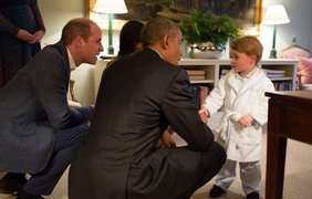 Встреча принца Джорджа и президента США Барака Обамы