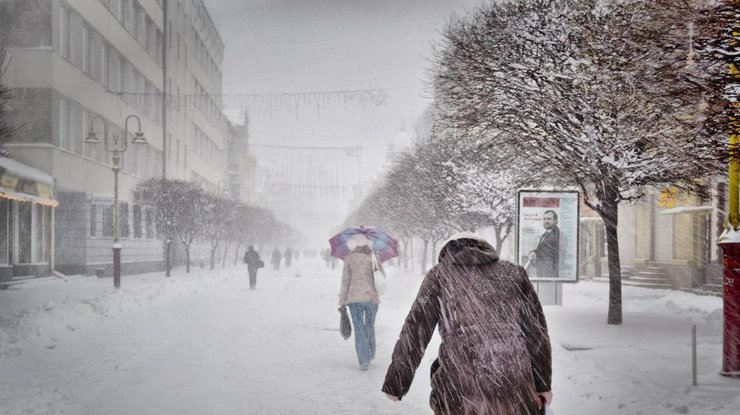 В четырех областях Украины ограничили движение транспорта из-за снегопада 