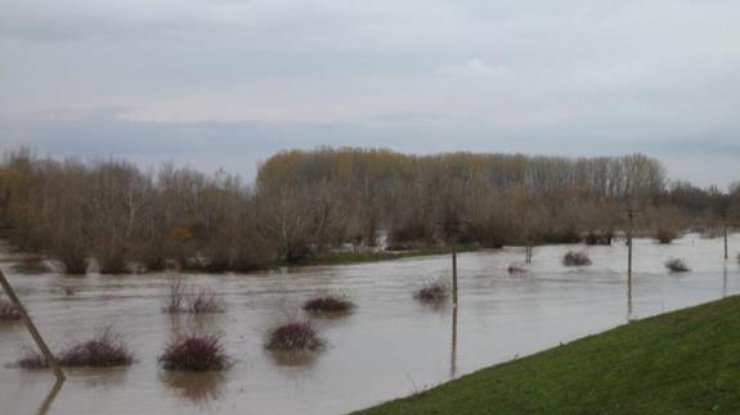 На Закарпатье из-за снего-дождевых паводков реки подтопили несколько сел и дорог
