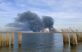 В Одесской области горят плавни озера Лунг