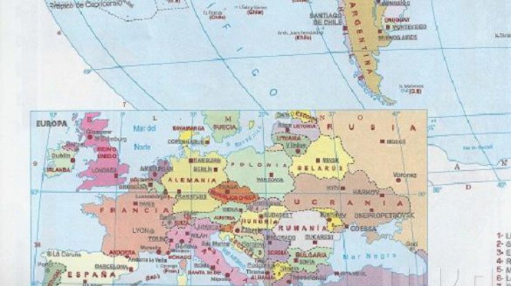 Географическая карта мира на Кубе