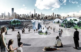 Проект будущего на реке в Нью-Йорке