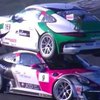 На автогонке Porsche залетел на крышу соперника (видео)