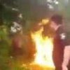 В Ужгороде дачник забросал патрульных коктейлями Молотова (видео)