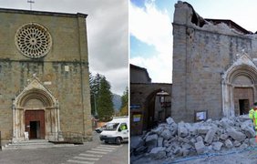 Землетрясение в Италии: разрушены города и населенные пункты Фото: GOOGLE/AFP