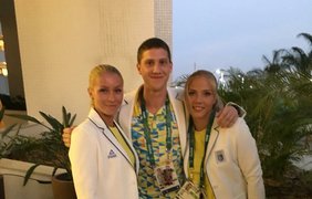 Украинская сборная перед церемонией открытия 