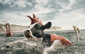 Фотограф отснял коров для оригинальной рекламы (фото: Vk)