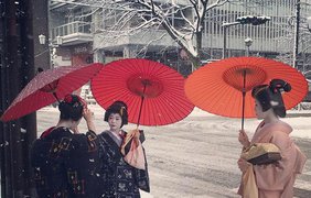 Снегопад превратил Киото в страну чудес 