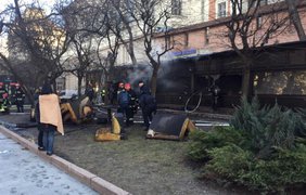 Пожар в центре Львова 