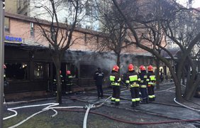 Пожар в центре Львова 