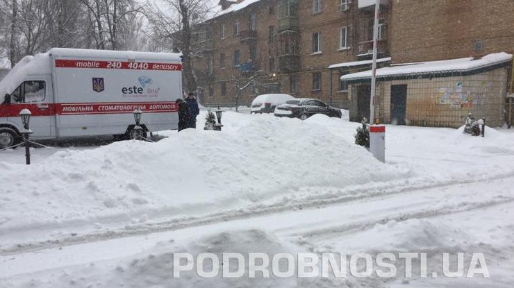 Снегопад в Киеве 