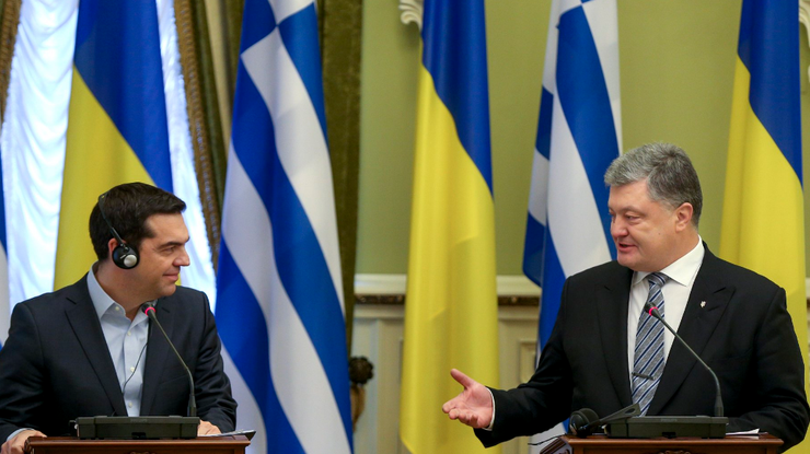 Президент Украины Петр Порошенко и премьер Греции. Фото: twitter.com/STsegolko
