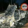 "Пьяное" ДТП в центре Киева: Mercedes протаранил мусоровоз и сгорел дотла (фото)
