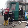 В Конотопе на ходу загорелся трамвай (видео)