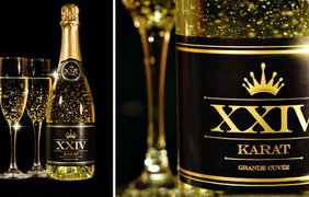 Искристое шампанское. Шампанское 24-Karat Grande Cuvee производится в Калифорнии и считается одним из лучших. При изготовлении в него добавляются хлопья 24-каратного золота