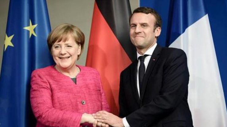 Канцлер Германии Ангела Меркель и президент Франции Эммануэль Макрон