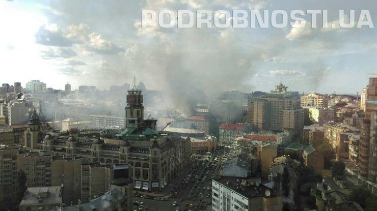 Масштабный пожар в центре Киева 