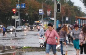 В Виннице выпал дождь с градом 