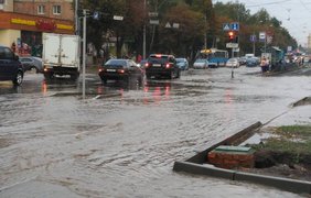 В Виннице выпал дождь с градом 