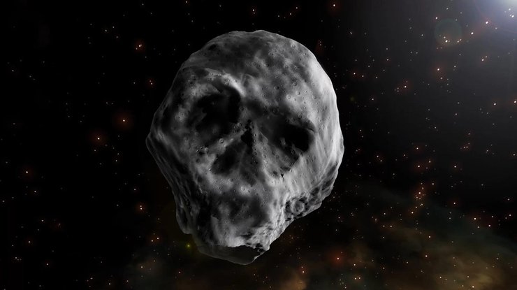 Форма астероида напоминает череп. Илл.: livescience.com / JOSÉ ANTONIO PEÑAS/SINC
