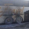 В центре Львова загорелся туристический автобус (видео)