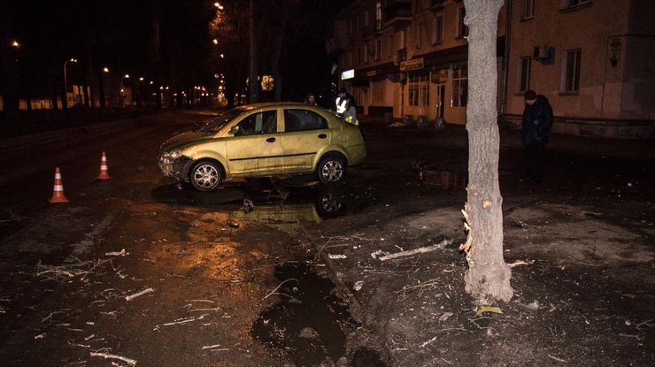 В Киеве пьяный водитель врезался в дерево