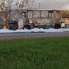 Под Кривым Рогом сгорел пассажирский автобус (видео)