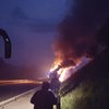 В Хорватии на трассе загорелся автобус с паломниками