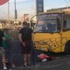 Кошмарное ДТП на Оболони: маршрутка раздавила женщину на переходе (видео)