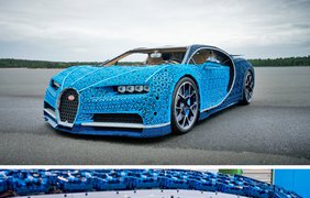 Фото: adme.ru/ Bugatti собрали из миллиона деталей Lego - и на ней можно ездить (даже мотор игрушечный)
