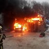 В Киеве на Протасовом яру горел домик с проката лыж (фото)