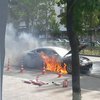 В центре Киева на ходу загорелся элитный Maserati (видео)