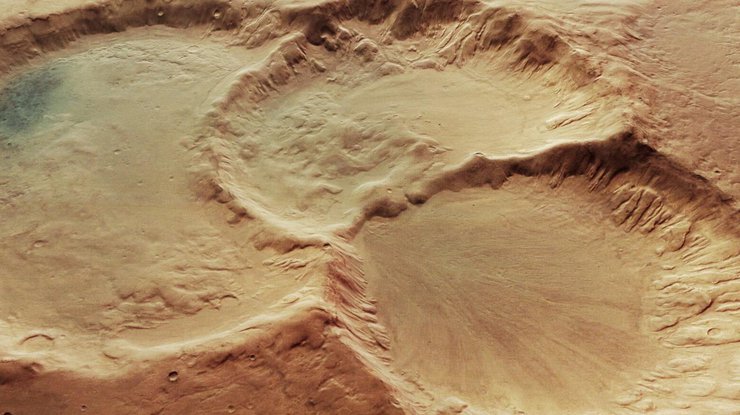 Фотография кратеров, снятых с Mars Express 