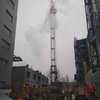 В Киеве горел строительный кран (видео)