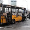 В Киеве на ходу загорелась маршрутка (видео)