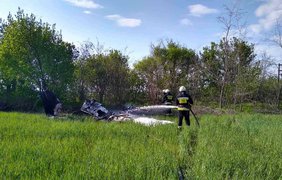В Днепропетровской области упал самолет/ Фото: ГСЧС Украины