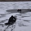 В Киеве на озере Тельбин фигуристка провалилась под лед (видео)