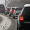 Снегопад и пробки: где в Киеве остановилось движение 